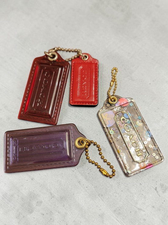 Coach Other - Coach Poppy Multicolor Acrylic, Red & Purple Leather Hang Tag Bundle
